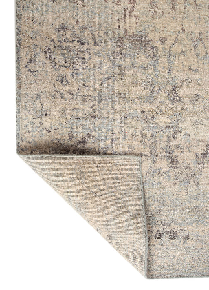 someplace in time beige and brown wool hand knotted Rug - Backing Shot someplace in time beige and brown wool hand knotted Rug - Backing Shot