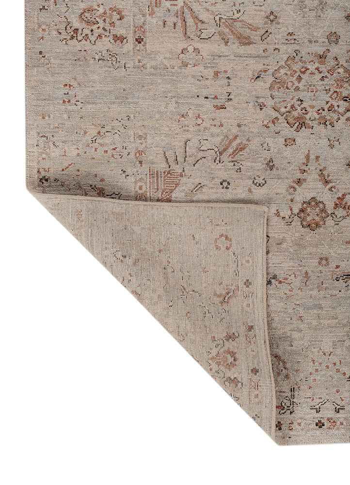 viscaya beige and brown wool hand knotted Rug - Backing Shot viscaya beige and brown wool hand knotted Rug - Backing Shot