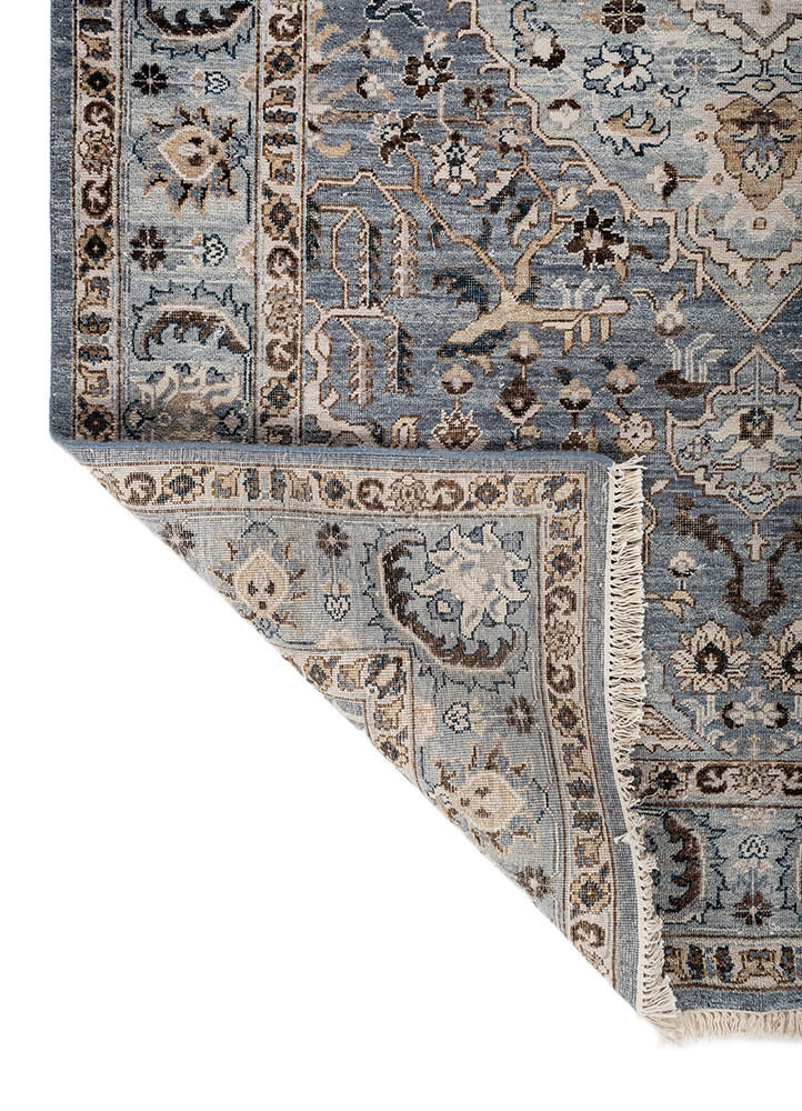 someplace in time blue afghan wool hand knotted Rug - Backing Shot someplace in time blue afghan wool hand knotted Rug - Backing Shot