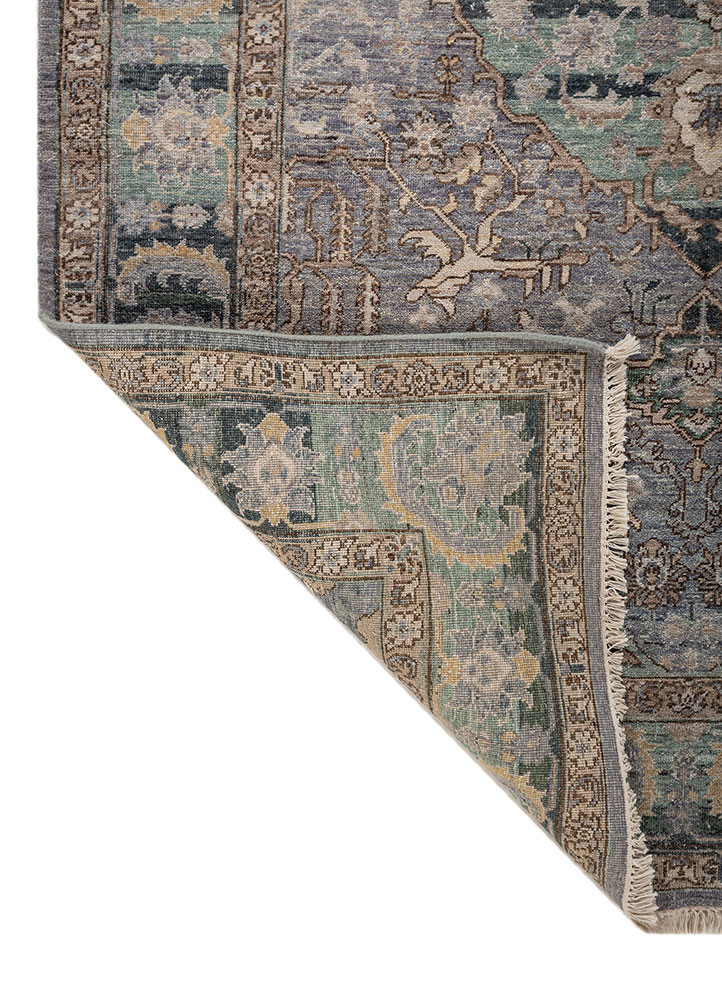 someplace in time blue afghan wool hand knotted Rug - Backing Shot someplace in time blue afghan wool hand knotted Rug - Backing Shot