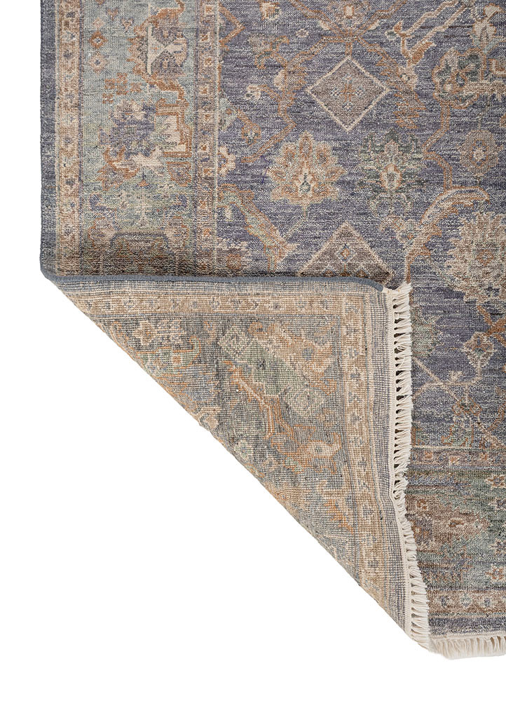 someplace in time blue afghan wool hand knotted Rug - Backing Shot someplace in time blue afghan wool hand knotted Rug - Backing Shot