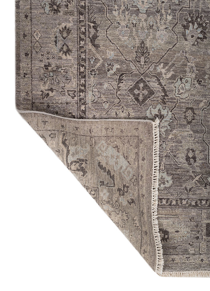 someplace in time grey and black afghan wool hand knotted Rug - Backing Shot someplace in time grey and black afghan wool hand knotted Rug - Backing Shot