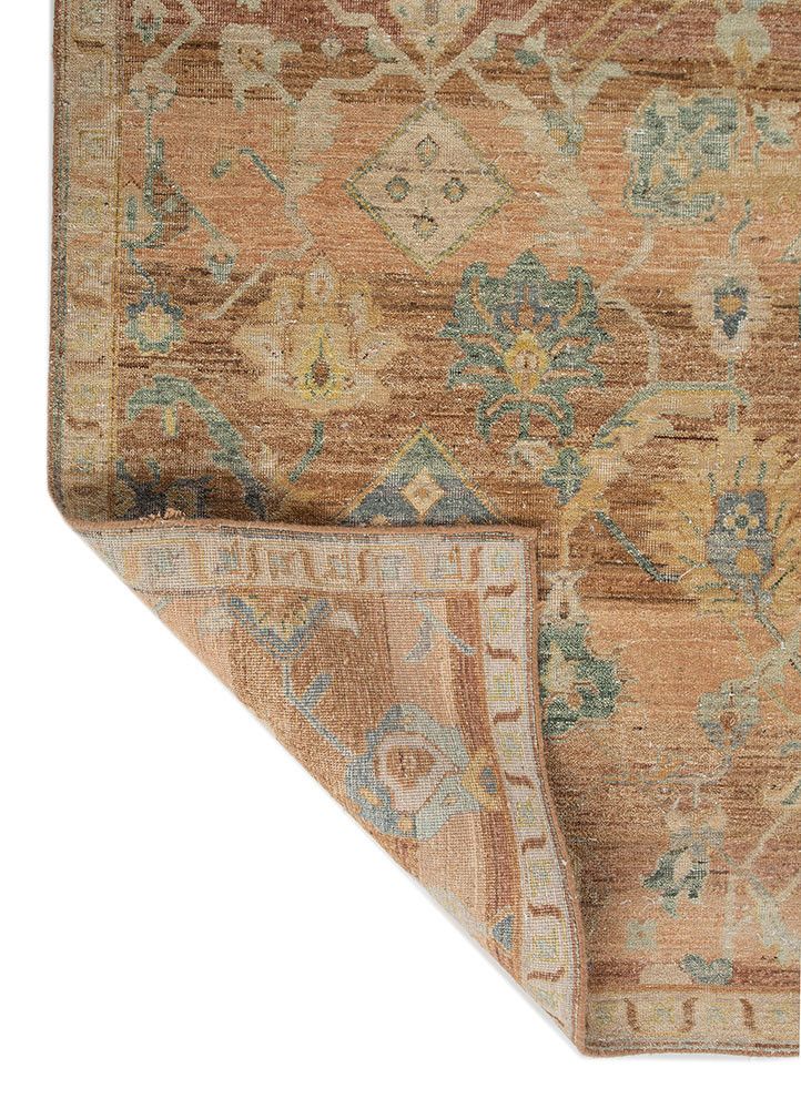 someplace in time red and orange wool hand knotted Rug - Backing Shot someplace in time red and orange wool hand knotted Rug - Backing Shot