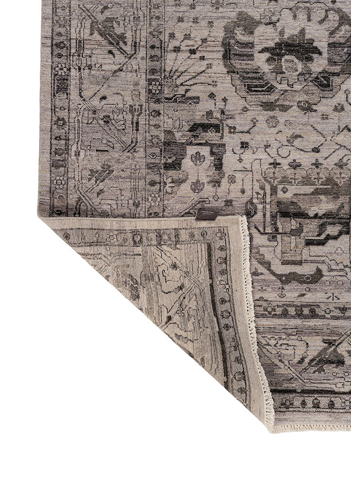 someplace in time grey and black afghan wool hand knotted Rug - Backing Shot someplace in time grey and black afghan wool hand knotted Rug - Backing Shot