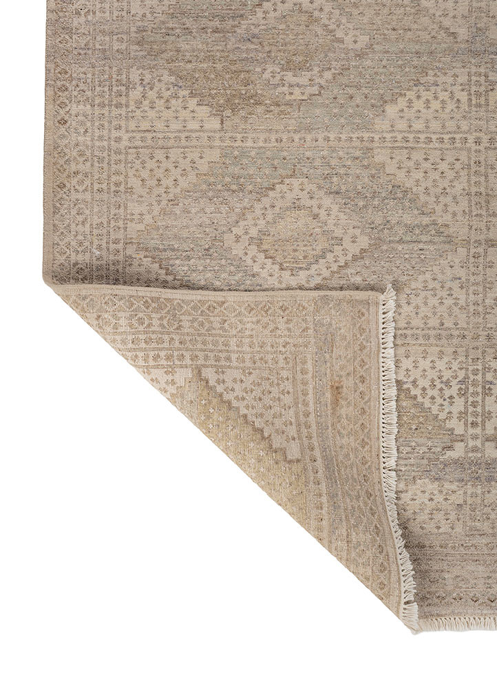 someplace in time beige and brown afghan wool hand knotted Rug - Backing Shot someplace in time beige and brown afghan wool hand knotted Rug - Backing Shot