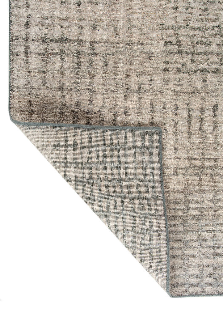 uvenuti green wool hand knotted Rug - Backing Shot