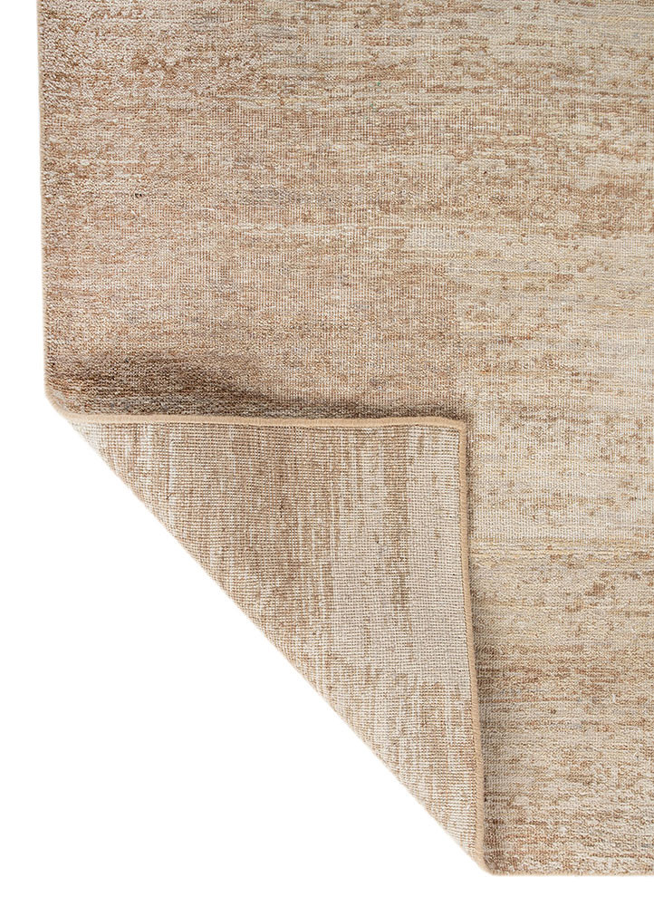 uvenuti beige and brown wool hand knotted Rug - Backing Shot