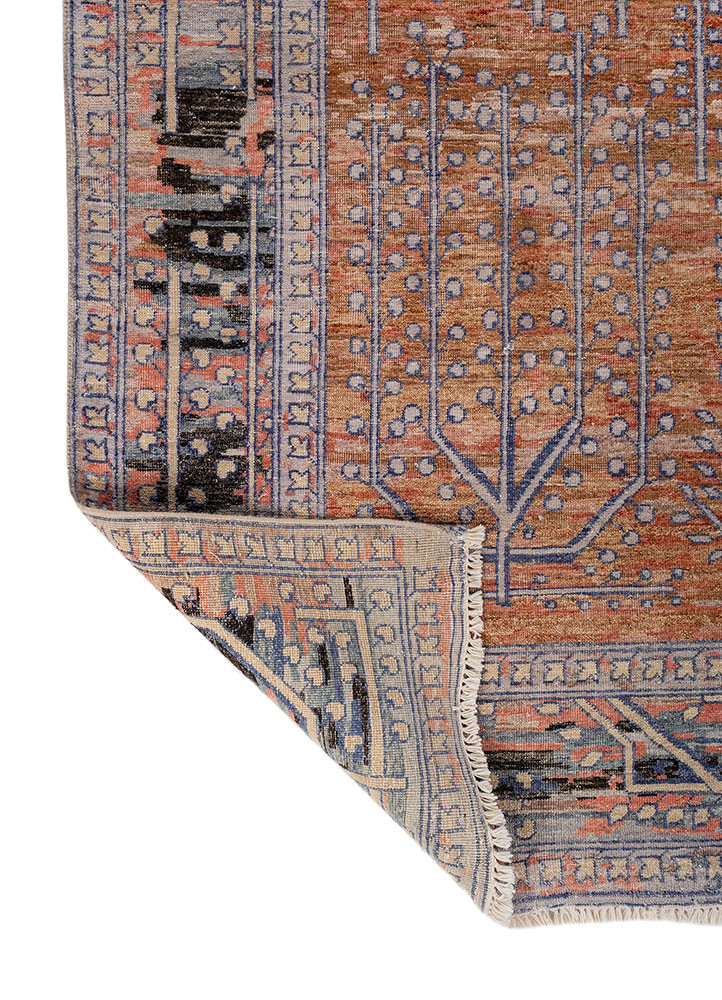 someplace in time blue afghan wool hand knotted Rug - Backing Shot someplace in time blue afghan wool hand knotted Rug - Backing Shot
