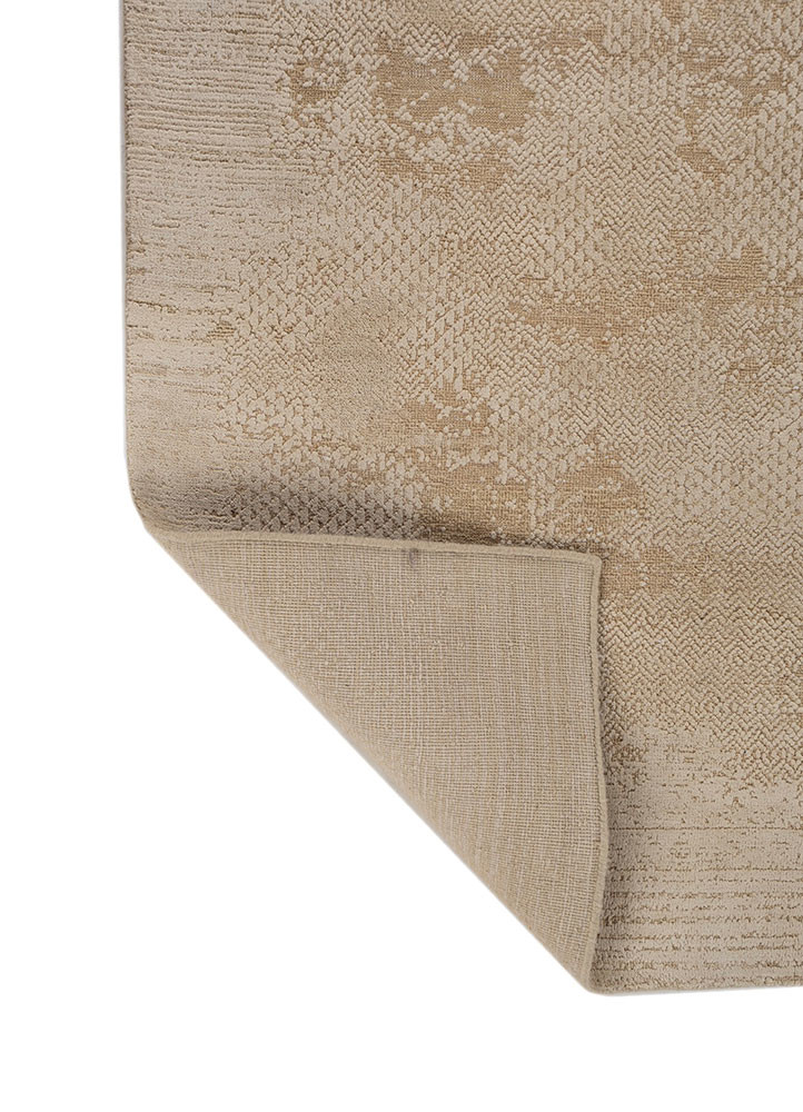 manifest beige and brown wool and silk hand knotted Rug - Backing Shot manifest beige and brown wool and silk hand knotted Rug - Backing Shot
