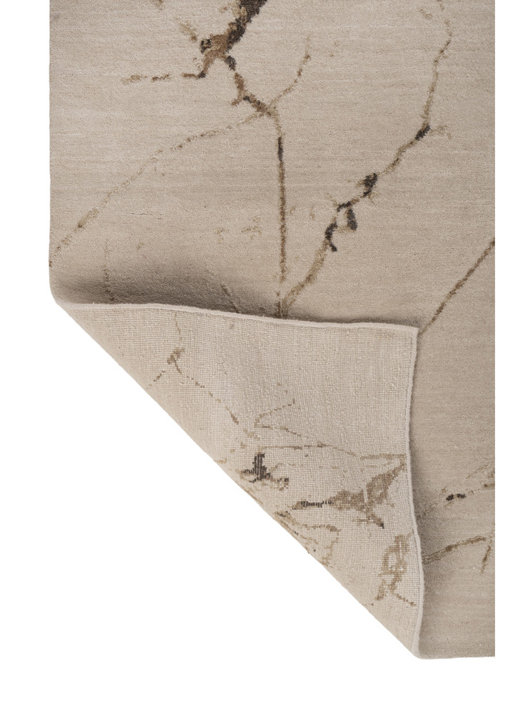 urban pause by kavi ivory wool and silk hand knotted Rug - Backing Shot urban pause by kavi ivory wool and silk hand knotted Rug - Backing Shot