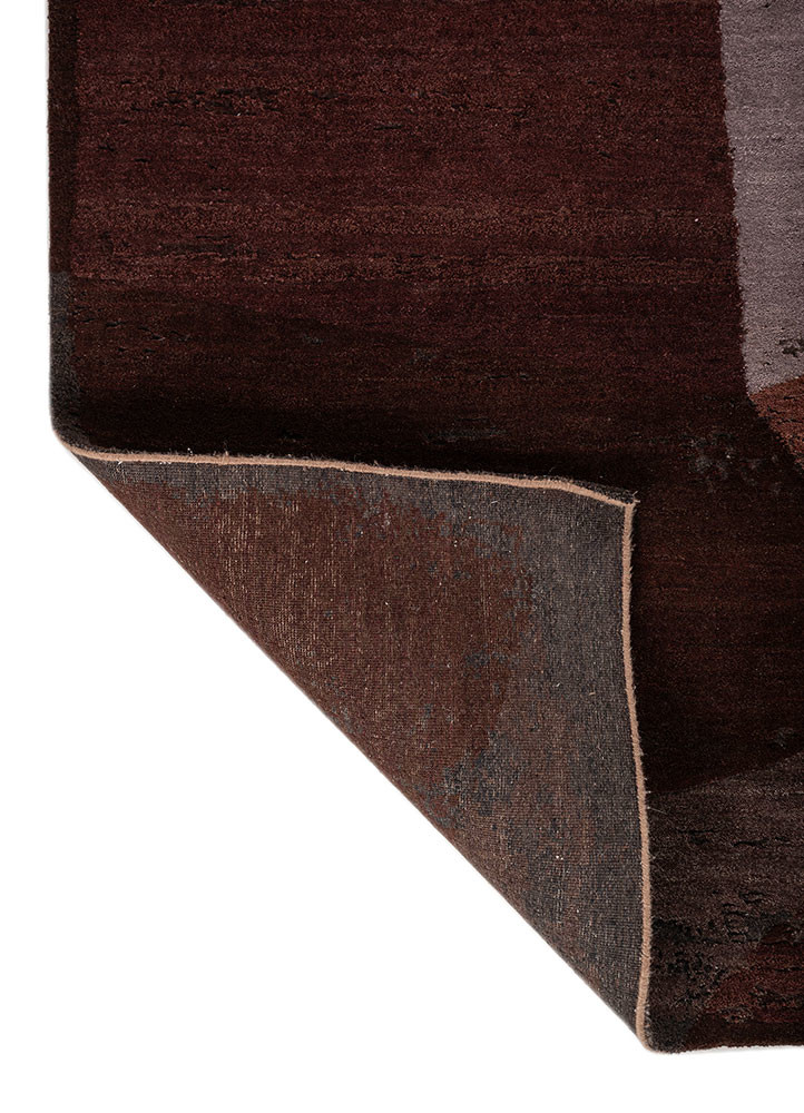 unfold by kavi beige and brown wool and silk hand knotted Rug - Backing Shot unfold by kavi beige and brown wool and silk hand knotted Rug - Backing Shot