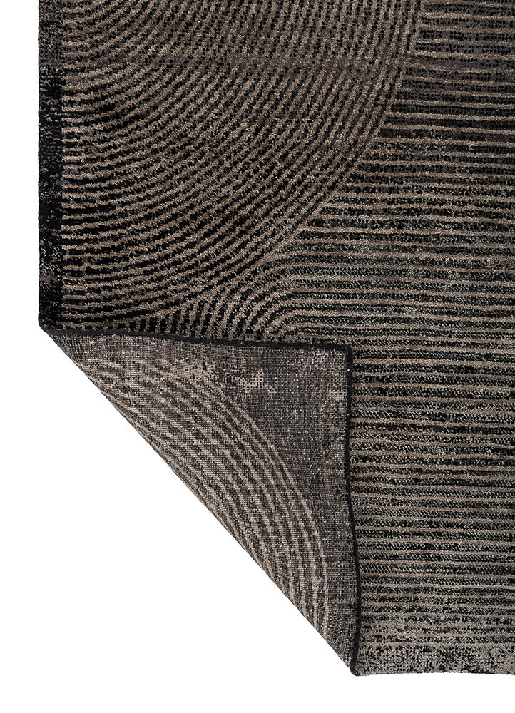 azalea grey and black wool and silk hand knotted Rug - Backing Shot azalea grey and black wool and silk hand knotted Rug - Backing Shot