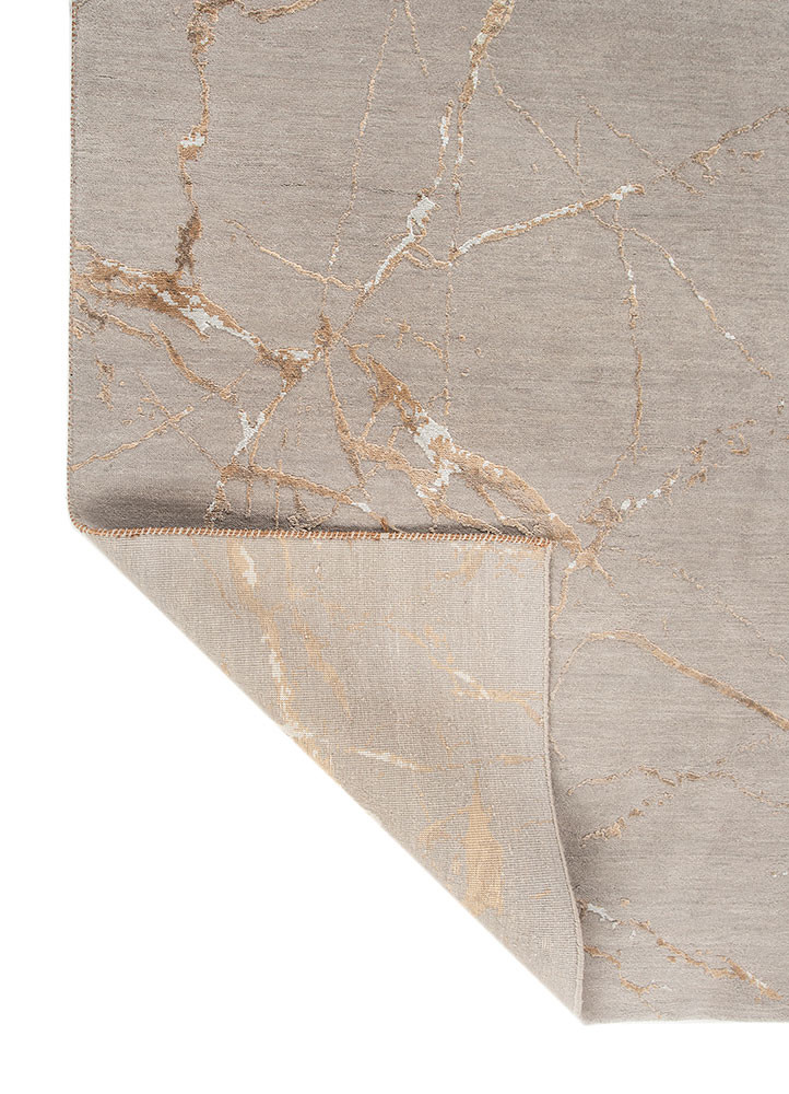 urban pause by kavi grey and black wool and silk hand knotted Rug - Backing Shot urban pause by kavi grey and black wool and silk hand knotted Rug - Backing Shot