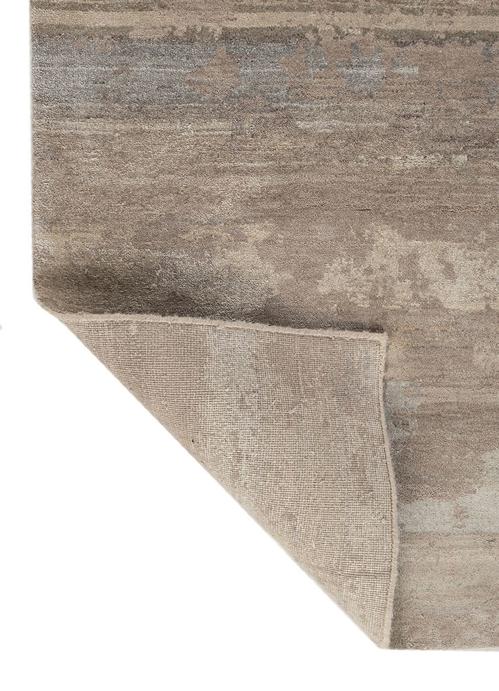 entropy ivory wool and silk hand knotted Rug - Backing Shot entropy ivory wool and silk hand knotted Rug - Backing Shot