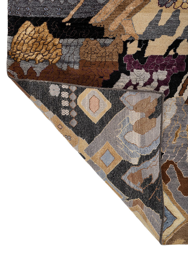 weaver art reserve blue wool and silk hand knotted Rug - Backing Shot weaver art reserve blue wool and silk hand knotted Rug - Backing Shot