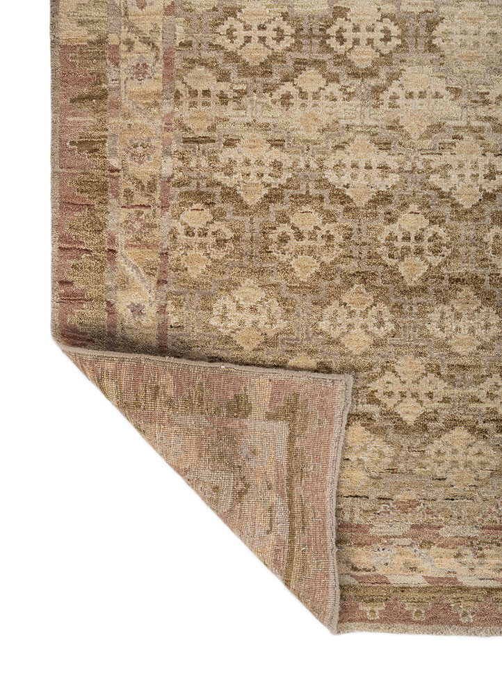 viscaya gold wool hand knotted Rug - Backing Shot