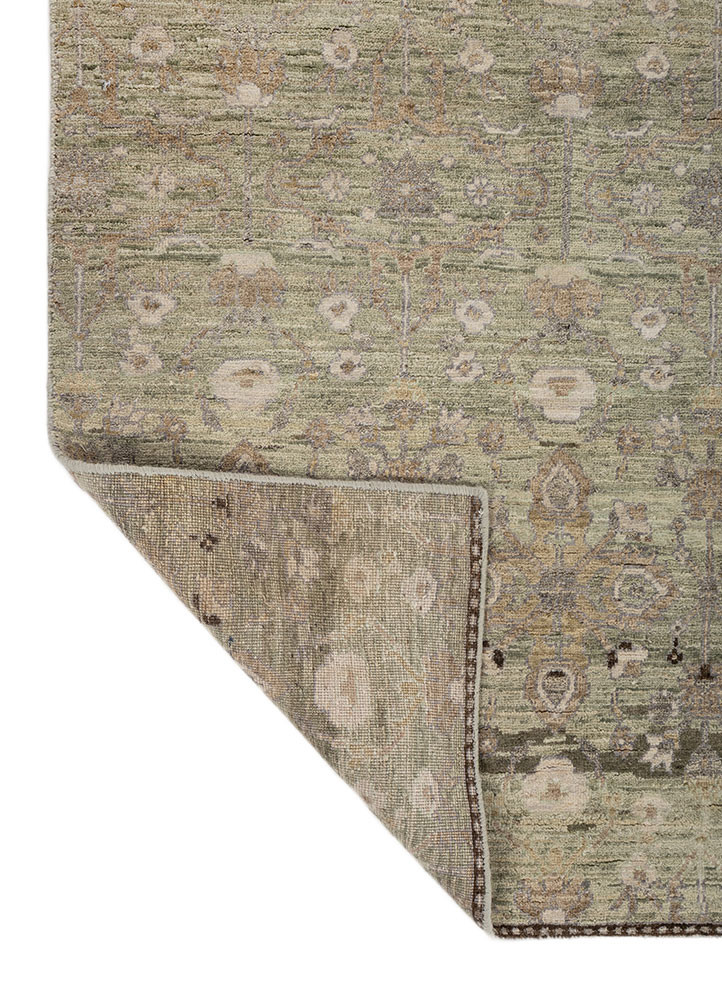 viscaya blue wool hand knotted Rug - Backing Shot viscaya blue wool hand knotted Rug - Backing Shot