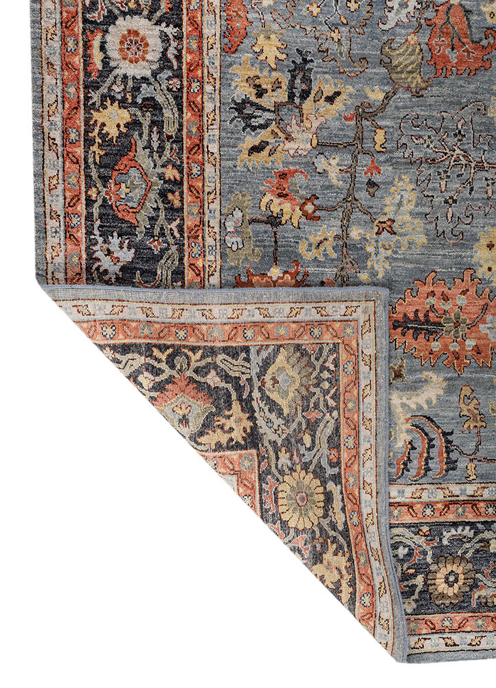 someplace in time blue afghan wool hand knotted Rug - Backing Shot someplace in time blue afghan wool hand knotted Rug - Backing Shot