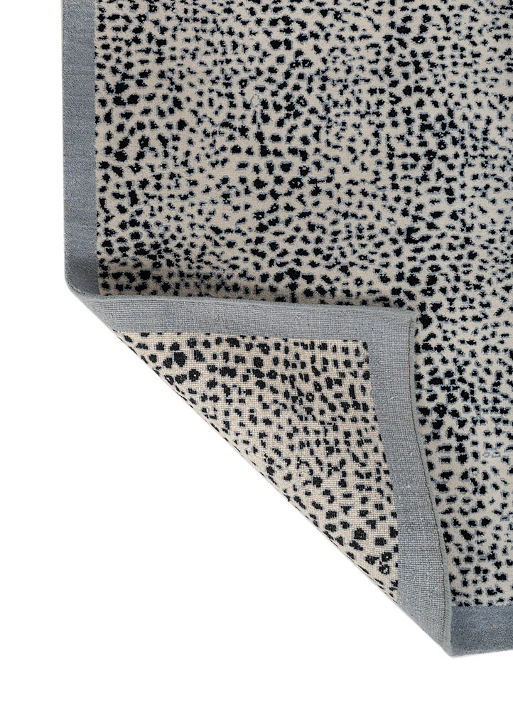 gilded age ivory wool hand knotted Rug - Backing Shot