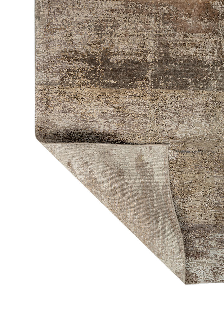 entropy ivory wool and silk hand knotted Rug - Backing Shot entropy ivory wool and silk hand knotted Rug - Backing Shot