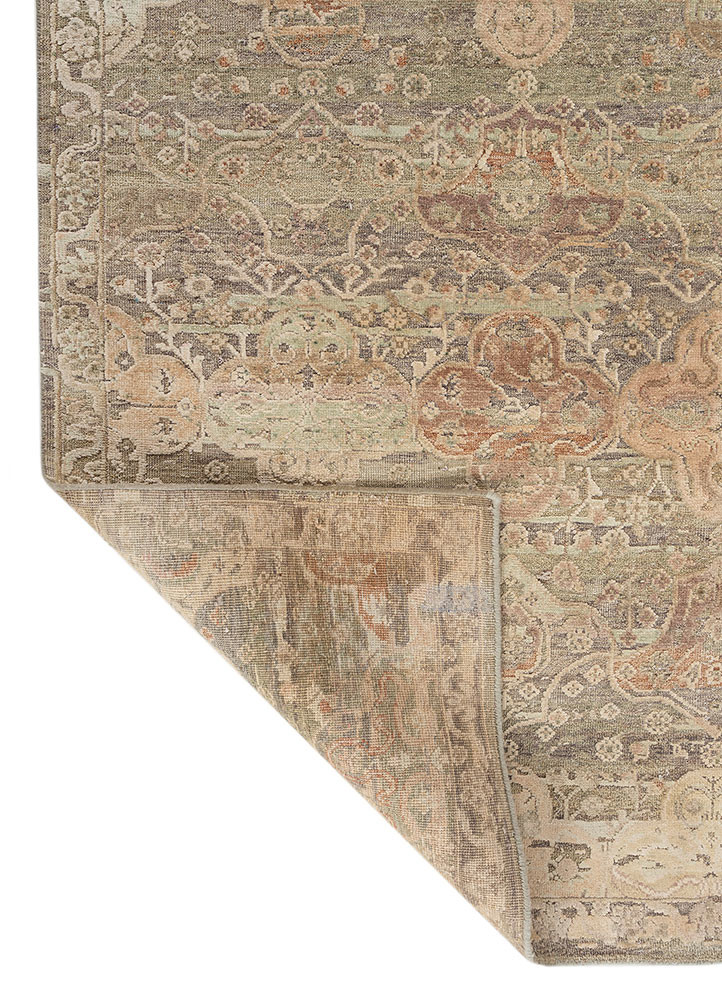 viscaya ivory wool and silk hand knotted Rug - Backing Shot viscaya ivory wool and silk hand knotted Rug - Backing Shot