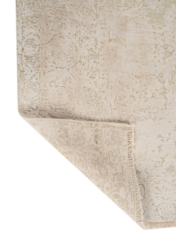 far east ivory afghan wool and silk hand knotted Rug - Backing Shot far east ivory afghan wool and silk hand knotted Rug - Backing Shot