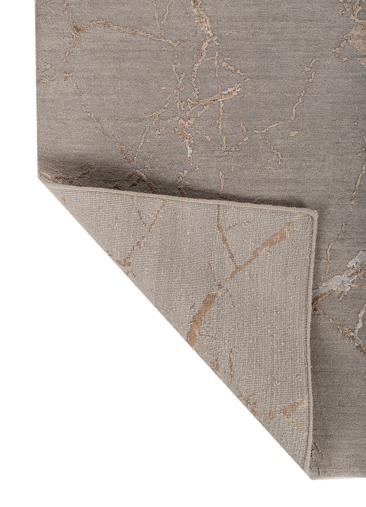 urban pause by kavi grey and black wool and bamboo silk hand knotted Rug - Backing Shot urban pause by kavi grey and black wool and bamboo silk hand knotted Rug - Backing Shot