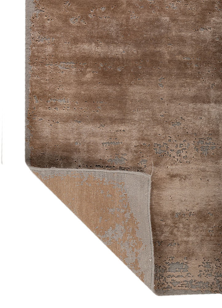 chaos theory by kavi gold wool and bamboo silk hand knotted Rug - Backing Shot