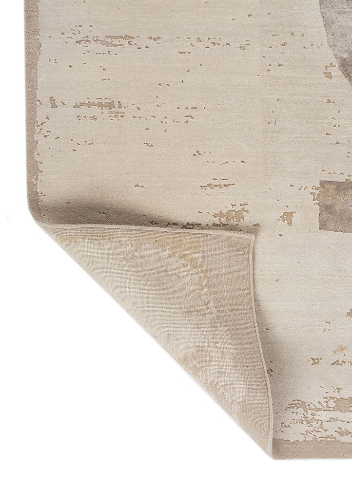 unfold by kavi ivory wool and bamboo silk hand knotted Rug - Backing Shot unfold by kavi ivory wool and bamboo silk hand knotted Rug - Backing Shot