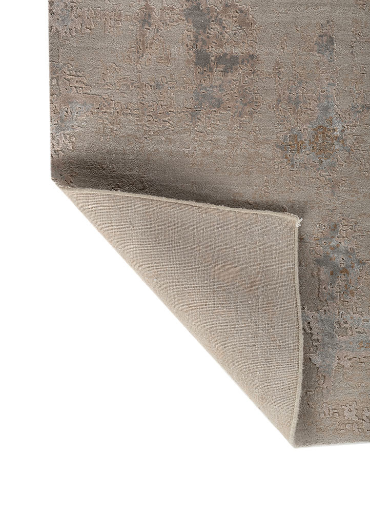 chaos theory by kavi grey and black wool and bamboo silk hand knotted Rug - Backing Shot chaos theory by kavi grey and black wool and bamboo silk hand knotted Rug - Backing Shot