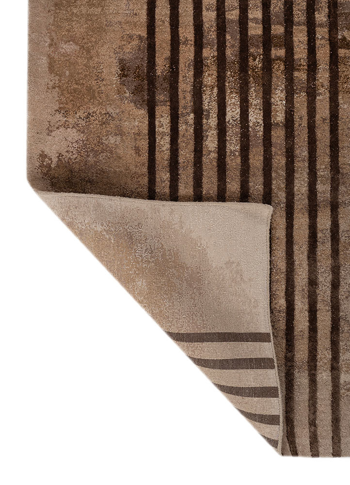 aakar by kavi beige and brown wool and bamboo silk hand knotted Rug - Backing Shot aakar by kavi beige and brown wool and bamboo silk hand knotted Rug - Backing Shot