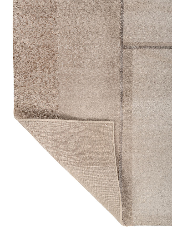 aakar by kavi ivory wool and bamboo silk hand knotted Rug - Backing Shot