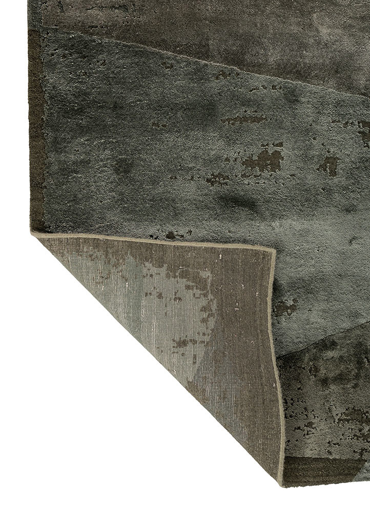 aakar by kavi green wool and bamboo silk hand knotted Rug - Backing Shot aakar by kavi green wool and bamboo silk hand knotted Rug - Backing Shot