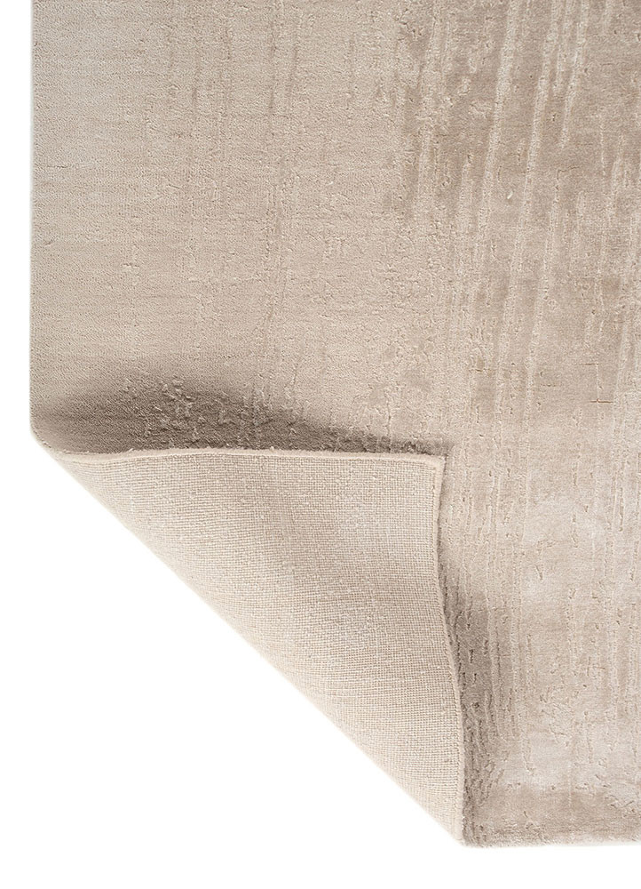 free verse by kavi ivory wool and bamboo silk hand knotted Rug - Backing Shot