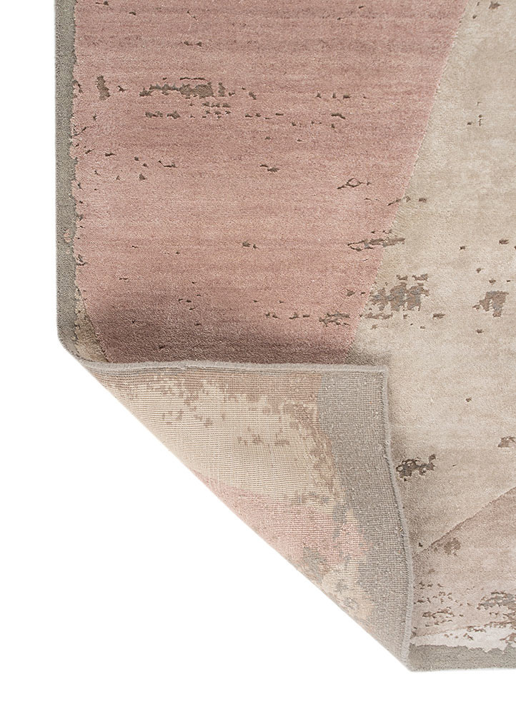 unfold by kavi pink and purple wool and bamboo silk hand knotted Rug - Backing Shot unfold by kavi pink and purple wool and bamboo silk hand knotted Rug - Backing Shot
