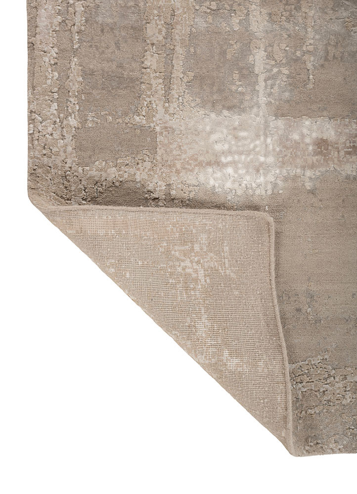 aprezo ivory wool and bamboo silk hand knotted Rug - Backing Shot aprezo ivory wool and bamboo silk hand knotted Rug - Backing Shot