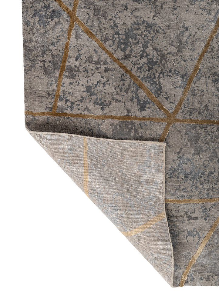 chaos theory by kavi grey and black wool and bamboo silk hand knotted Rug - Backing Shot chaos theory by kavi grey and black wool and bamboo silk hand knotted Rug - Backing Shot
