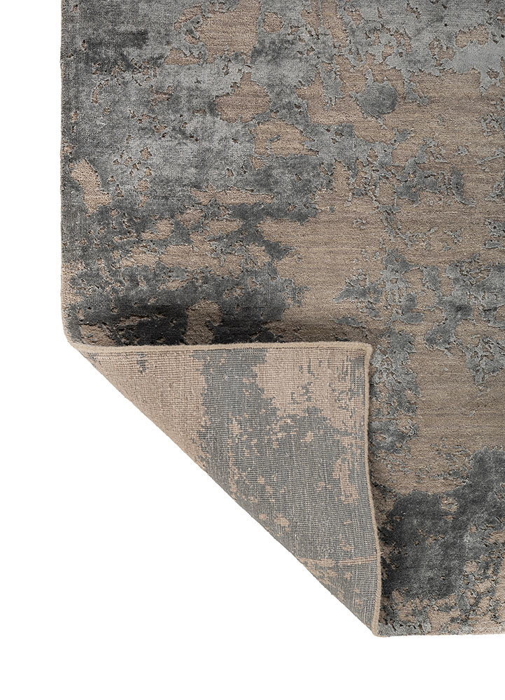 project error by kavi grey and black wool and bamboo silk hand knotted Rug - Backing Shot project error by kavi grey and black wool and bamboo silk hand knotted Rug - Backing Shot