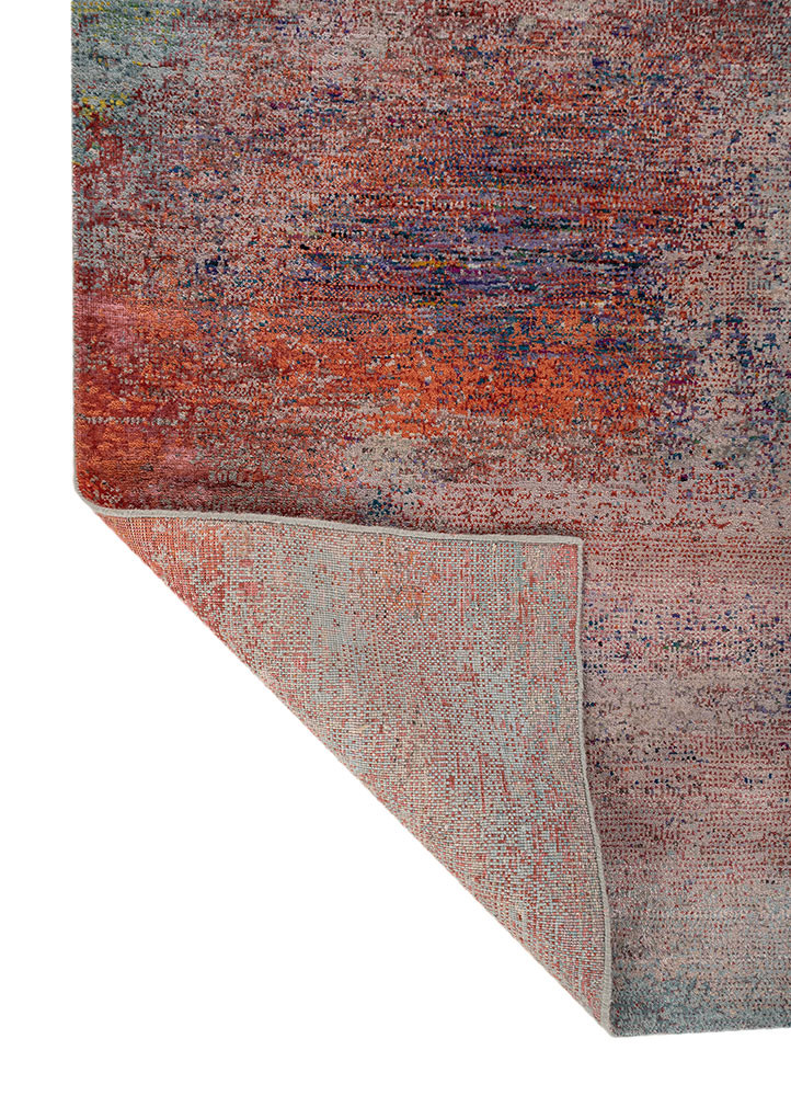 afterglow by kavi pink and purple wool and bamboo silk hand knotted Rug - Backing Shot afterglow by kavi pink and purple wool and bamboo silk hand knotted Rug - Backing Shot