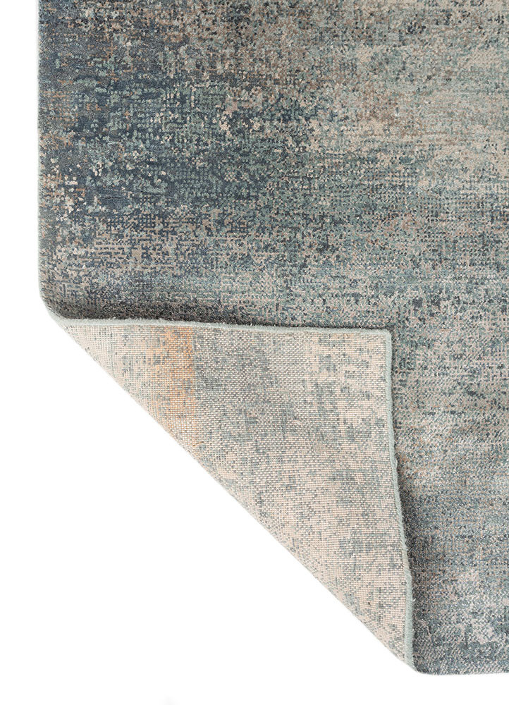 afterglow by kavi blue wool and bamboo silk hand knotted Rug - Backing Shot afterglow by kavi blue wool and bamboo silk hand knotted Rug - Backing Shot