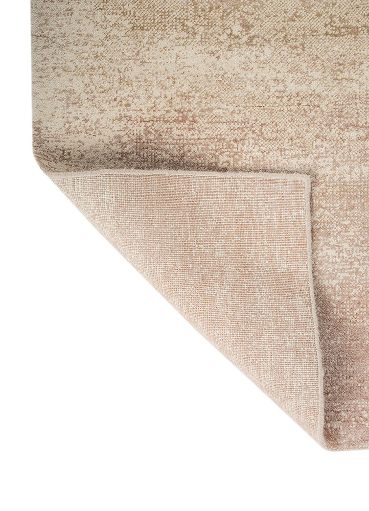 afterglow by kavi green wool and bamboo silk hand knotted Rug - Backing Shot