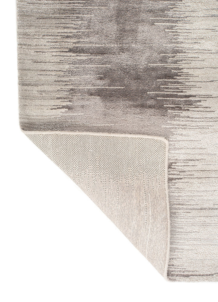 afterglow by kavi beige and brown wool and bamboo silk hand knotted Rug - Backing Shot afterglow by kavi beige and brown wool and bamboo silk hand knotted Rug - Backing Shot