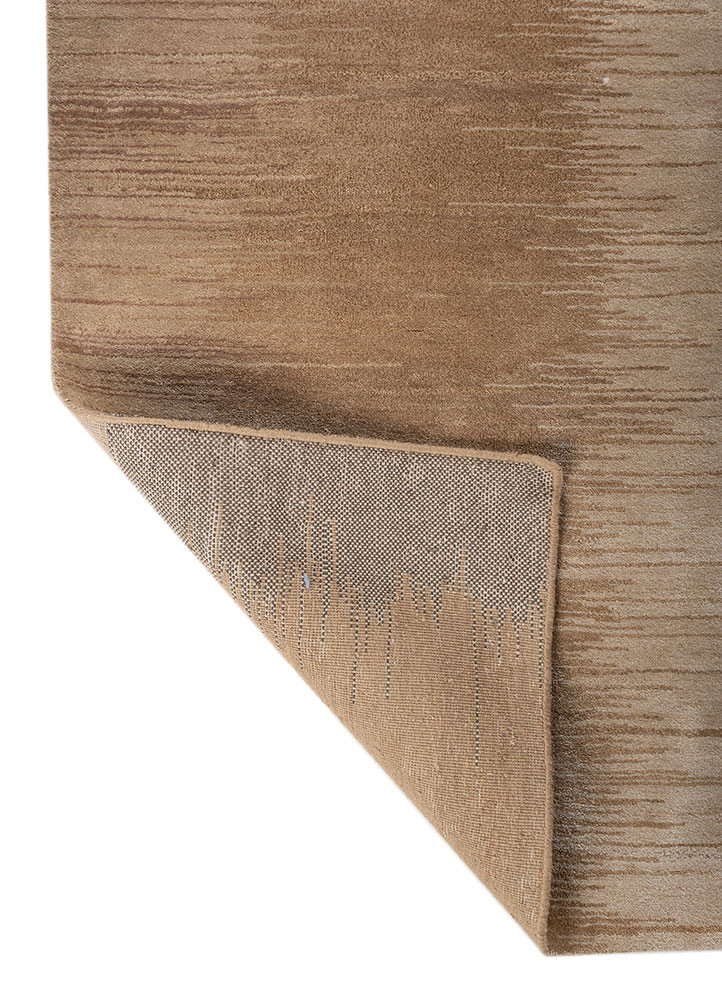 afterglow by kavi beige and brown wool and bamboo silk hand knotted Rug - Backing Shot