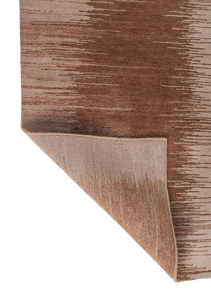 afterglow by kavi red and orange wool and bamboo silk hand knotted Rug - Backing Shot afterglow by kavi red and orange wool and bamboo silk hand knotted Rug - Backing Shot