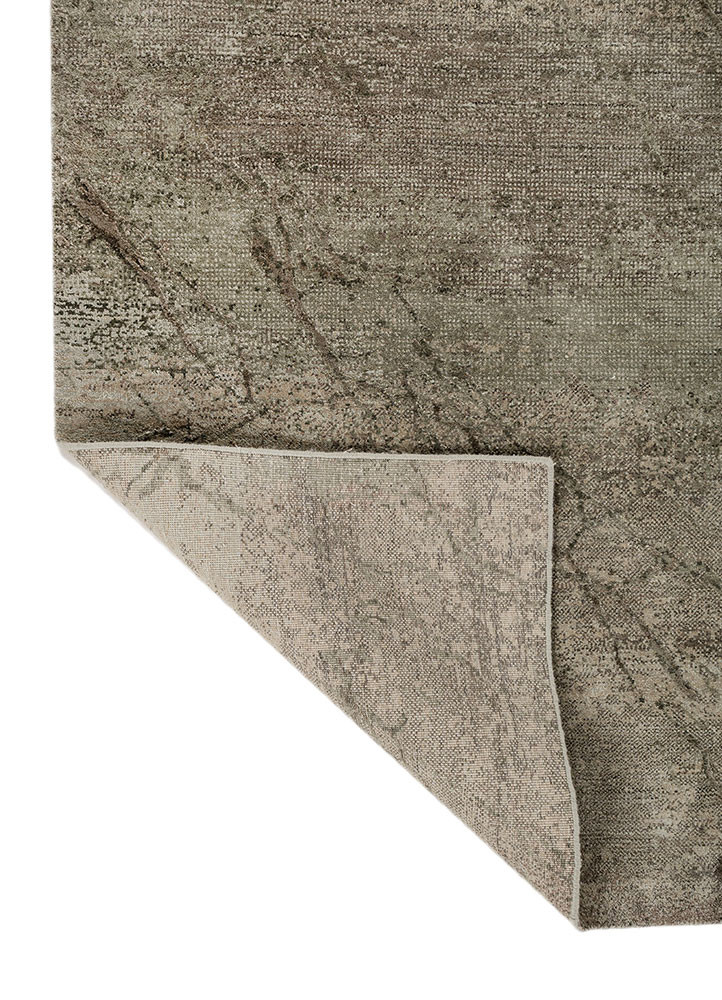 urban pause by kavi green wool and bamboo silk hand knotted Rug - Backing Shot urban pause by kavi green wool and bamboo silk hand knotted Rug - Backing Shot