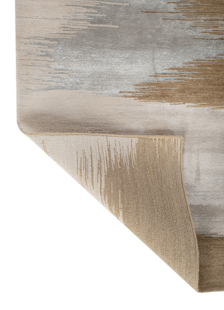 afterglow by kavi ivory wool and bamboo silk hand knotted Rug - Backing Shot afterglow by kavi ivory wool and bamboo silk hand knotted Rug - Backing Shot