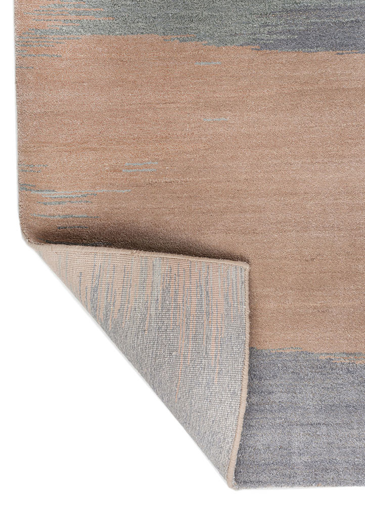 afterglow by kavi pink and purple wool and bamboo silk hand knotted Rug - Backing Shot