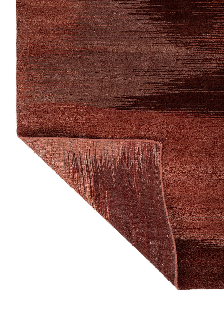 afterglow by kavi red and orange wool and bamboo silk hand knotted Rug - Backing Shot afterglow by kavi red and orange wool and bamboo silk hand knotted Rug - Backing Shot