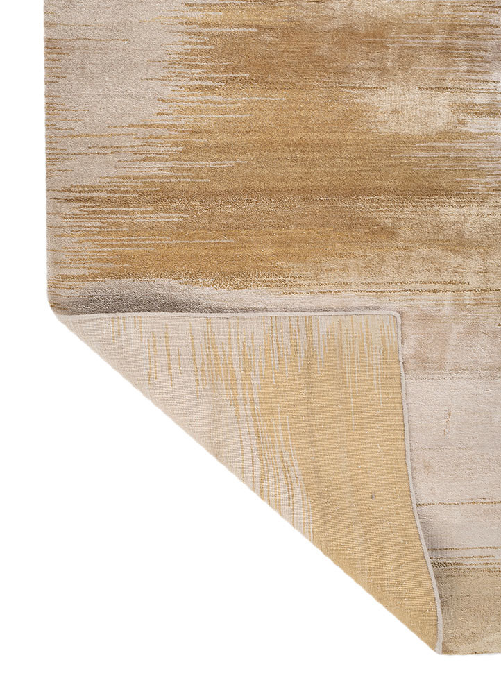 afterglow by kavi ivory wool and bamboo silk hand knotted Rug - Backing Shot afterglow by kavi ivory wool and bamboo silk hand knotted Rug - Backing Shot