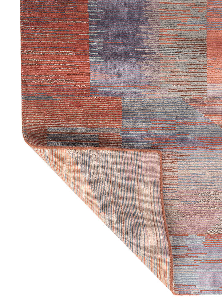 aakar by kavi grey and black wool and bamboo silk hand knotted Rug - Backing Shot aakar by kavi grey and black wool and bamboo silk hand knotted Rug - Backing Shot